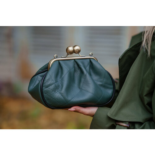 Сумка Madame Reticule, фактура гладкая, матовая, стеганая, зеленый