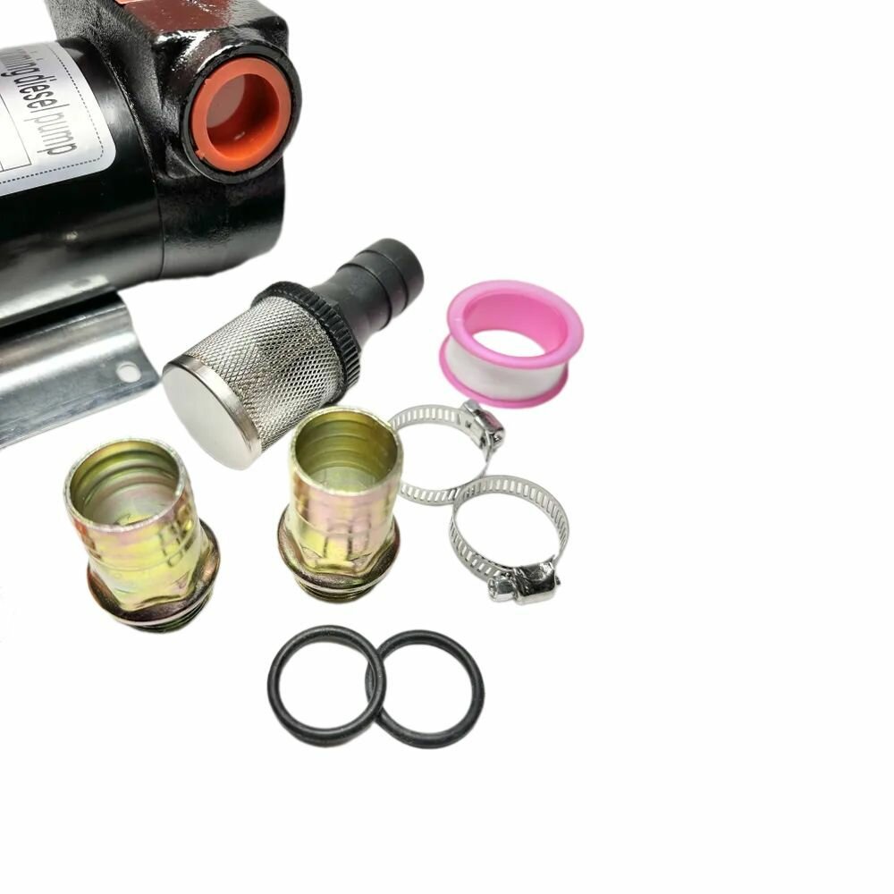 Насос для перекачки ГСМ, помповый, 24 В, чугун, пластик и металл, 50 литров в минуту — фото 1