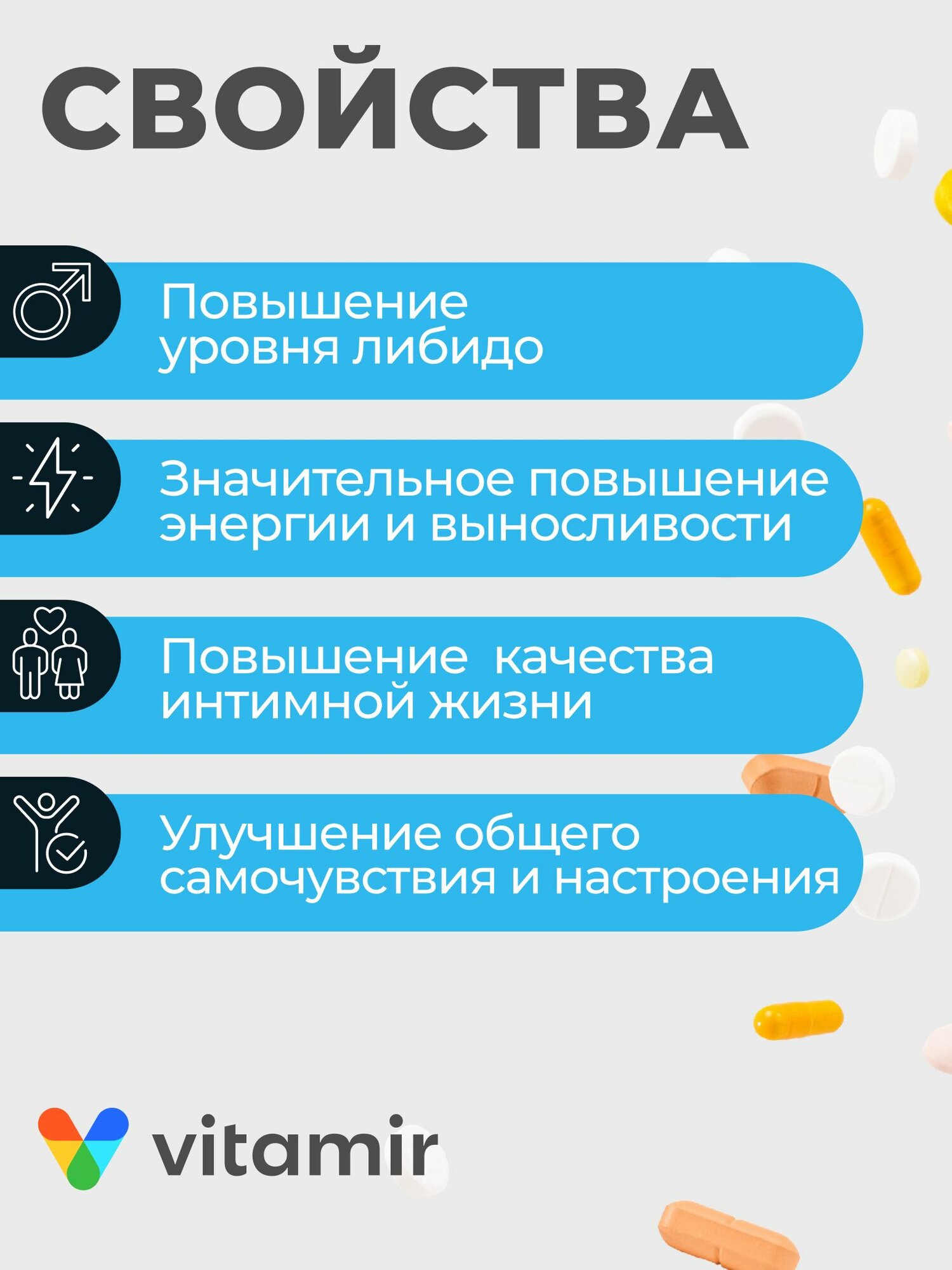Мака перуанская VITAMIR PRO / БАД для мужчин для потенции / 60 капсул — фото 1