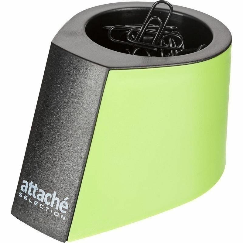 Скрепочница Attache магнитная, черно-зеленый, Selection (809693)