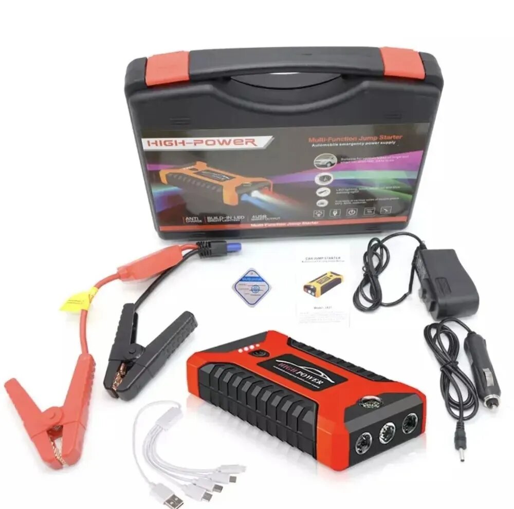 Пусковое зарядное устройство бустер High Power 39800 мА/ч пускач Jump starter / Повербанк /Powerbank. Buster. — фото 1