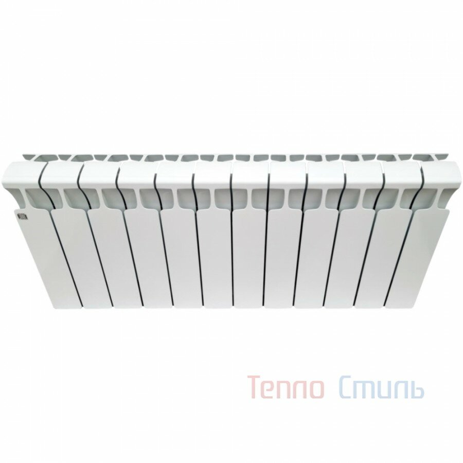 Биметаллический радиатор Rifar Monolit Ventil 300 12 секций нижнее подключение левое (MVL) цвет белый Ral 9016
