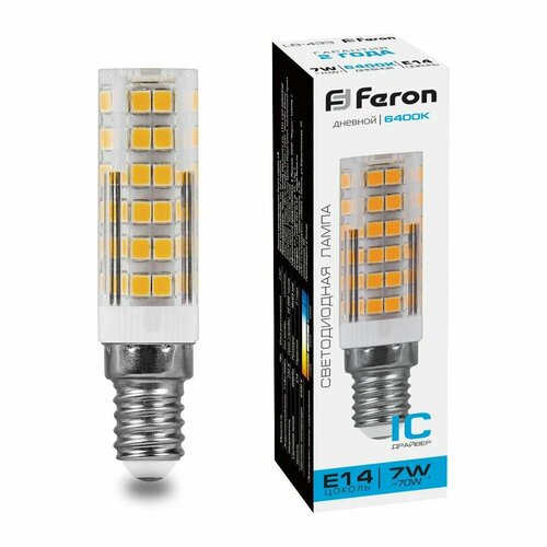 Светодиодная лампа FERON 7W 230V E14 6400K, LB-433 25986