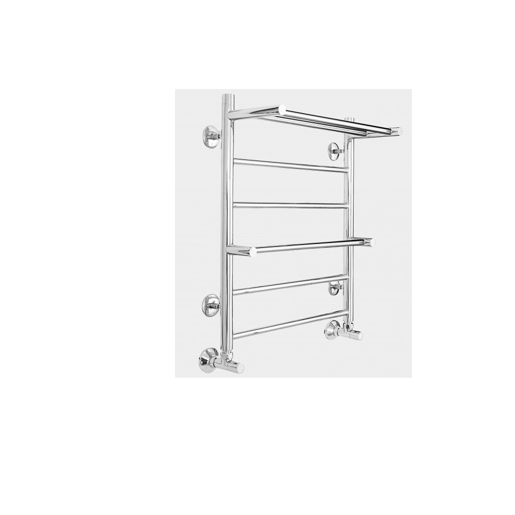 Водяной полотенцесушитель Terminus Анкона с полкой П6 м/о-500*591 с нижним подключением 250Вт.