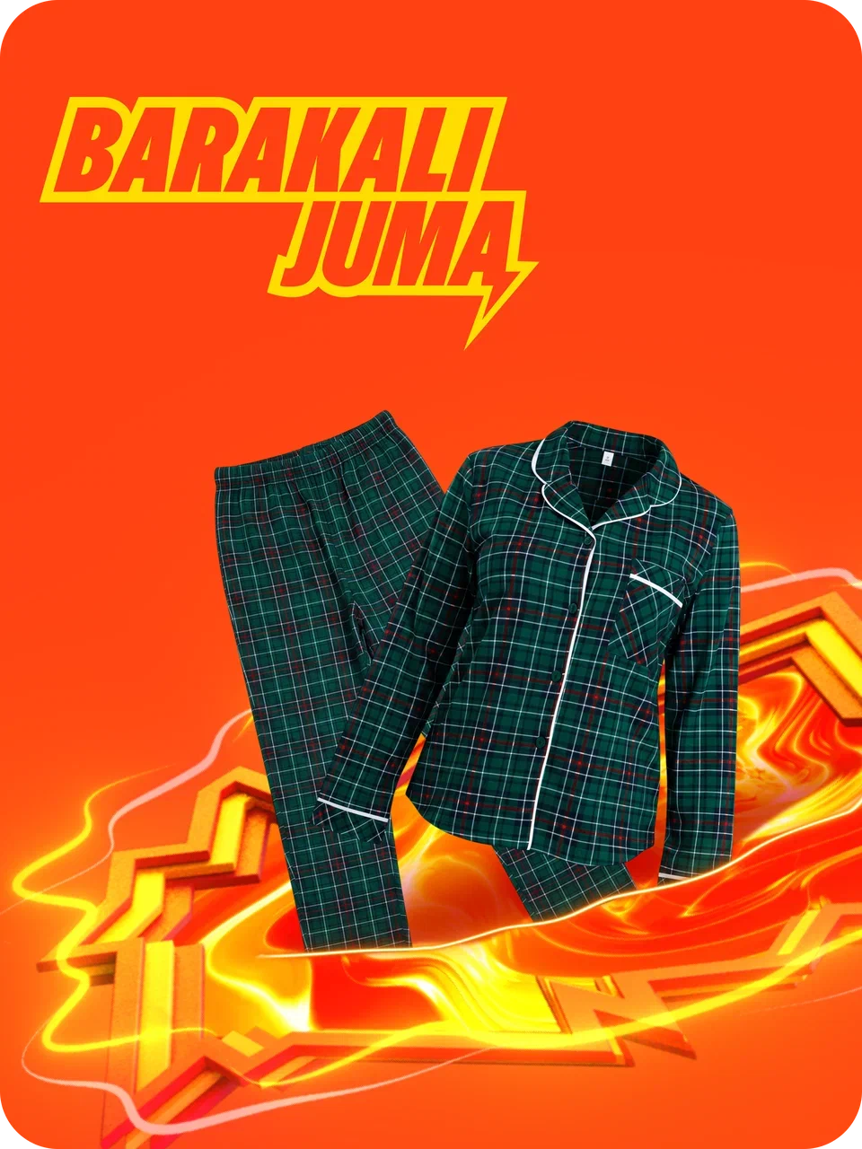 Пижама Хлопковая долина, размер 54, зеленый