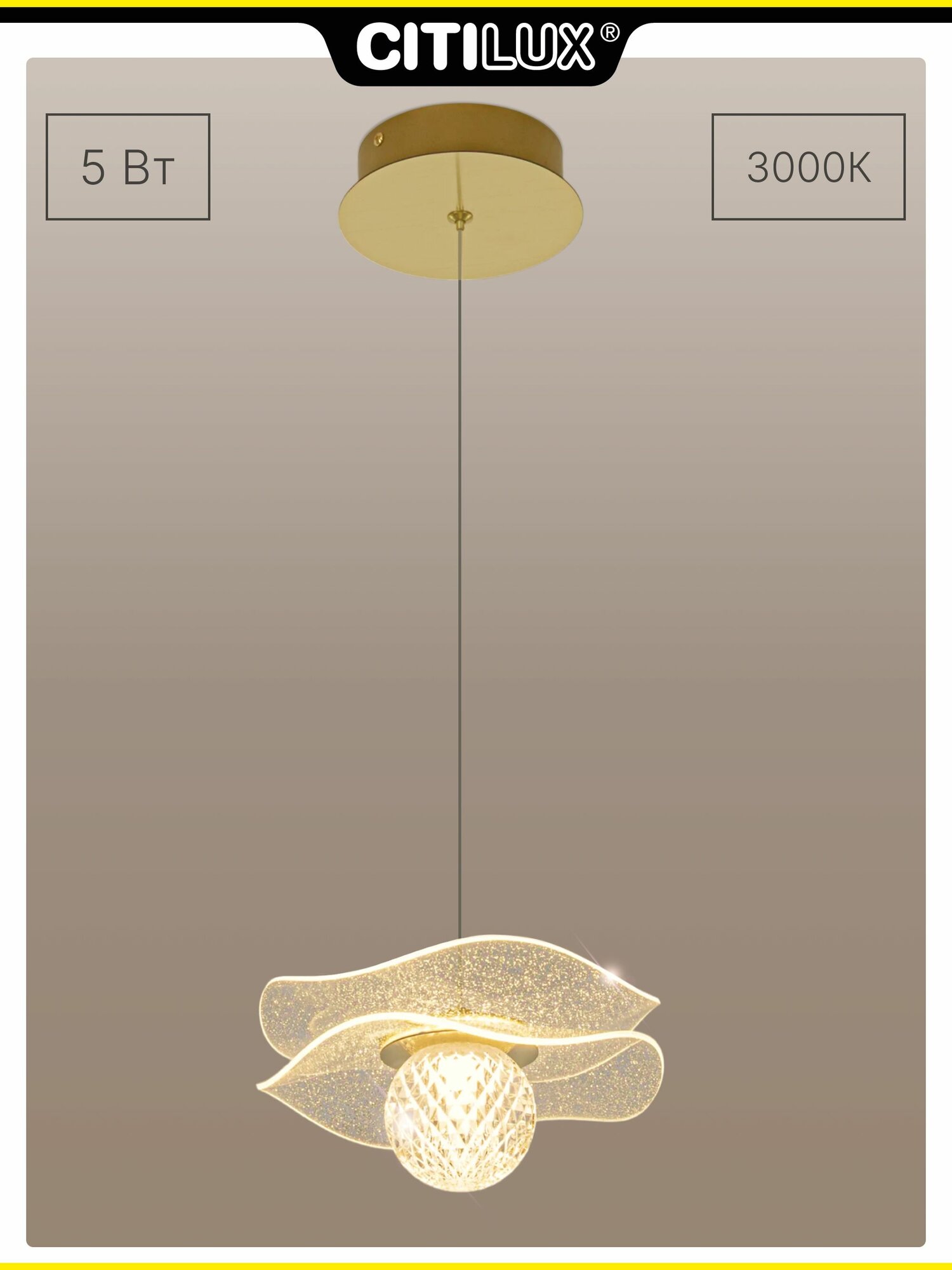 Подвесной светодиодный светильник Citilux SIGNATURE CL247051 шар бронза 5Вт 3000К