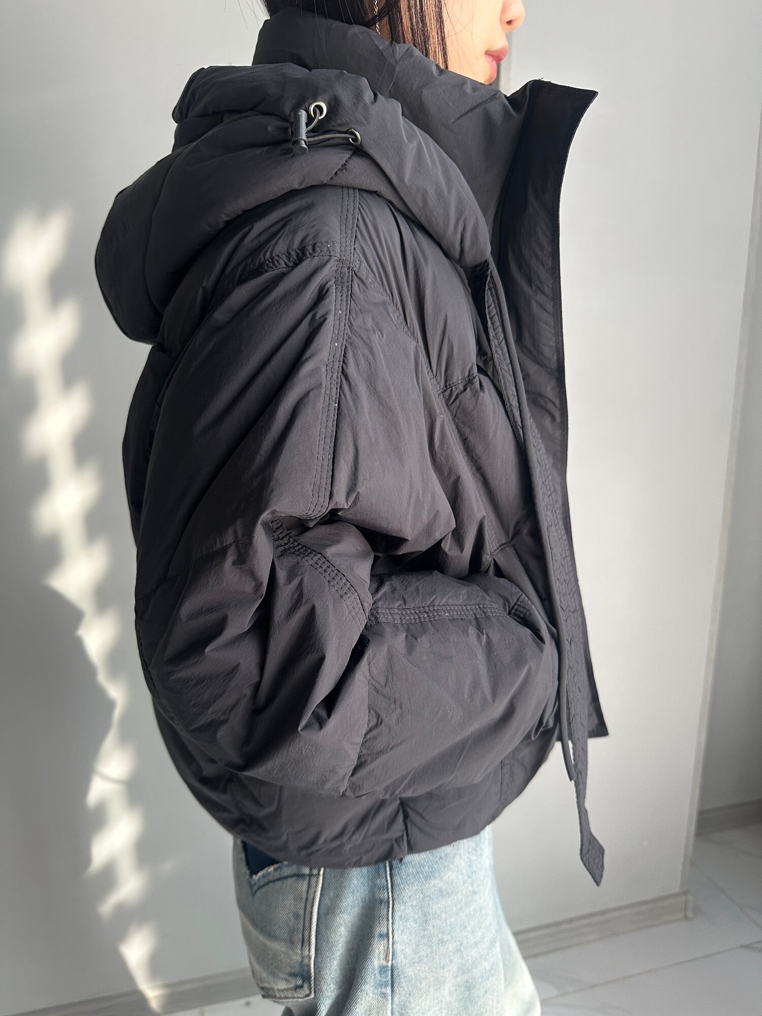 Пуховик INK Черный, белый, размер S, черный — фото 1