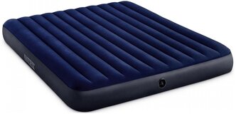 Надувной матрас INTEX CLASSIC DOWNY BED 183х203х25 см. синий 64755