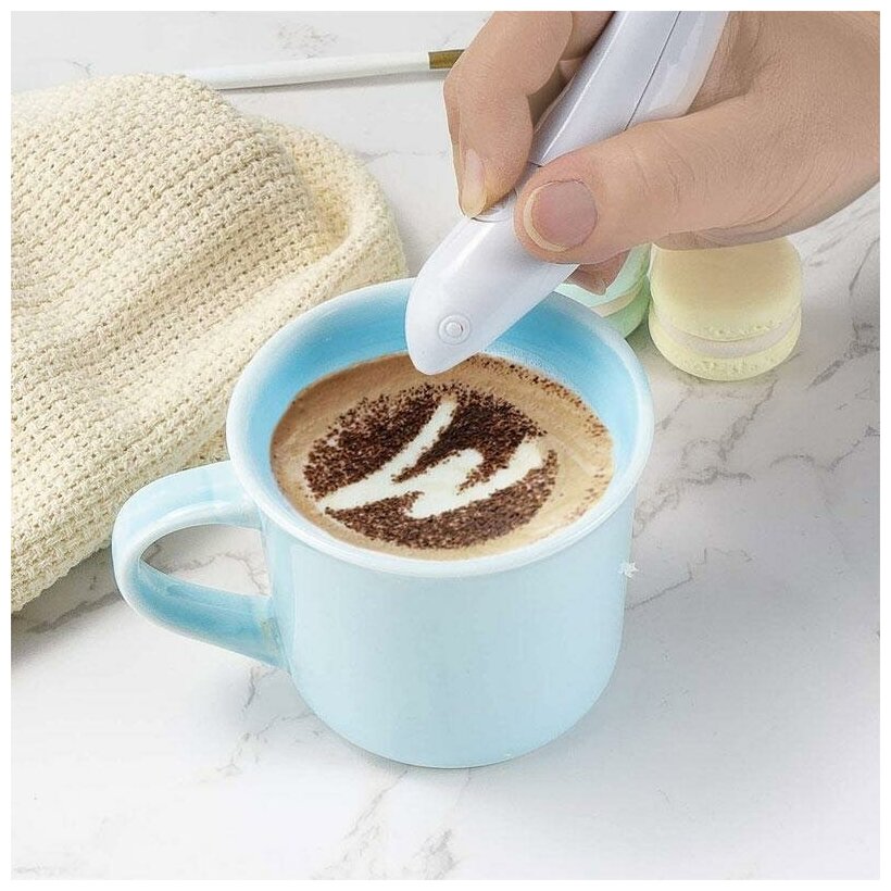 Электрическая ручка для кофейного декорирования. Предназначено для создания узоров и рисунков на кофейной молочной пенке капучино.