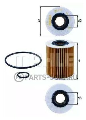 Фильтр масляный LEXUS GS/IS 2.5/3.0/4.5 05- MAHLE / арт. OX413D1 - (1 шт)