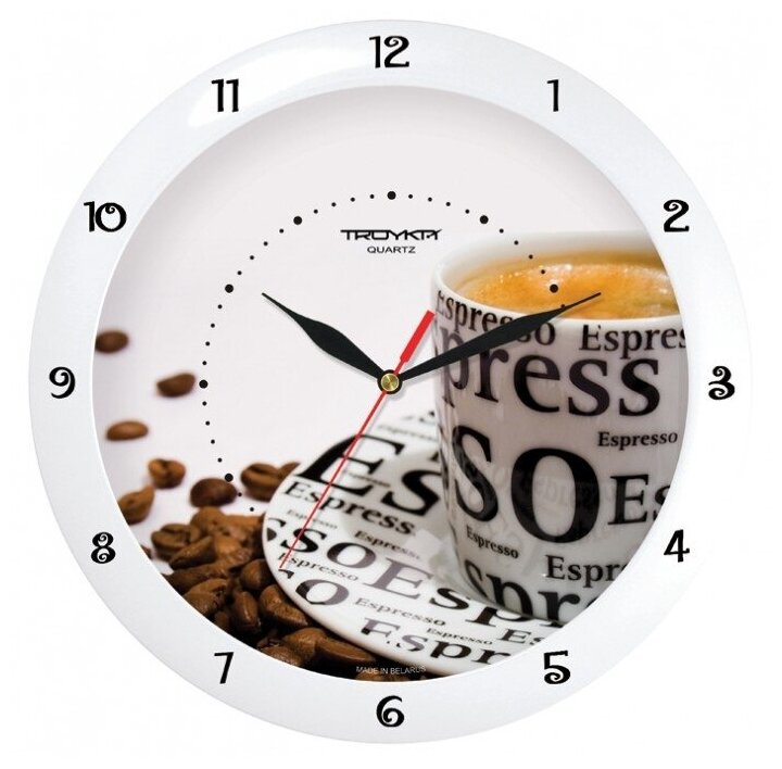 Настенные часы Тройка настенные TROYKA 11110143 круглые, кофе