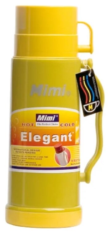 Термос Mimi со стеклянной колбой с узким горлом, ET050, цвет желтый