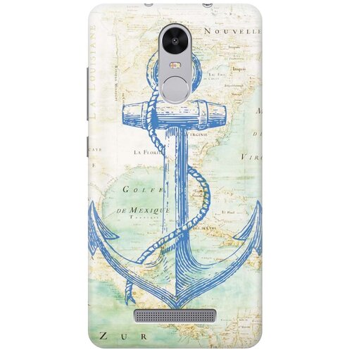 фото Re:pa накладка transparent для xiaomi redmi note 3 / note 3 pro с принтом "якорь на карте"