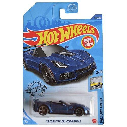 Hot Wheels Базовая машинка 19 Corvette ZR1 Convertible, синий