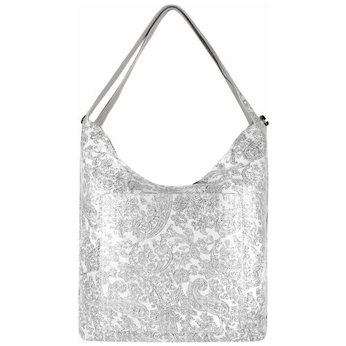 фото Сумка/сумка женская/натуральная кожа/модель хобо/а4/mayger/а-св-88832/серый_белый_огурцыл21