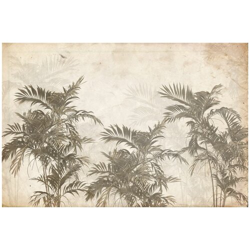 Фотообои Уютная стена Листья в сепии 410х270 см Бесшовные Премиум (единым полотном)