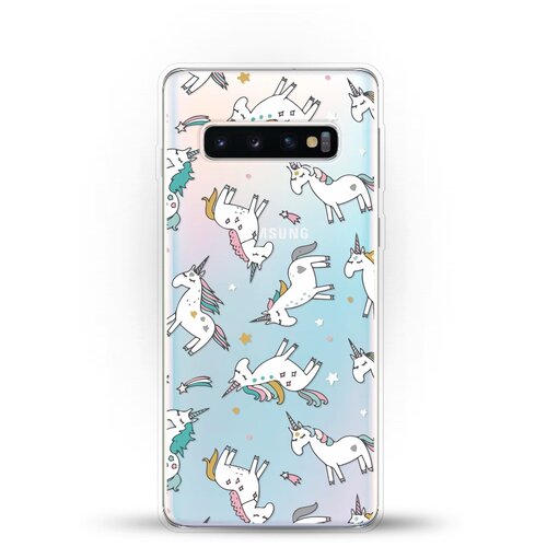 фото Силиконовый чехол единороги на samsung galaxy s10 andy & paul