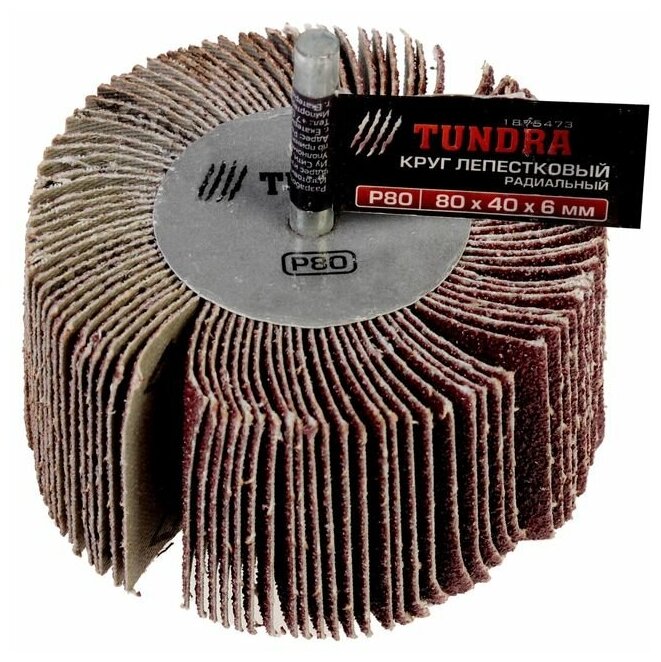 TUNDRA Круг лепестковый радиальный TUNDRA, 80 х 40 х 6 мм, Р80