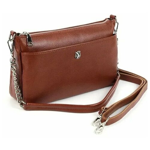 фото Женская кожаная сумка 1637-а карамель (103344) fuzi house