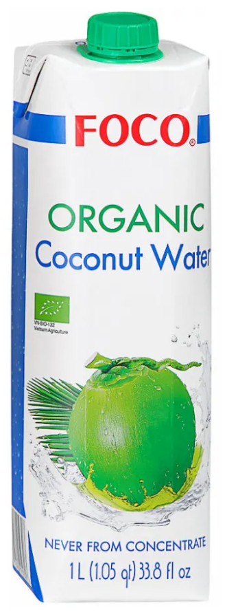 ORGANIC кокосовая вода "FOCO" 1л Tetra Pak - фотография № 2