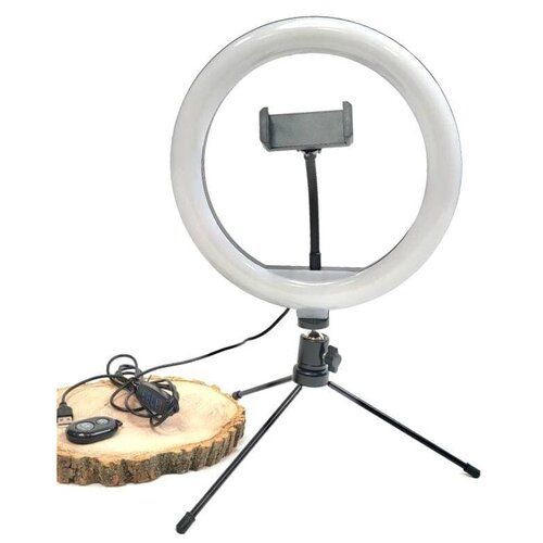 Кольцевая светодиодная лампа Nano City 26 см RGB с цветными режимами Bluetooth пультом настольным штативом держателем для телефона 199000₽