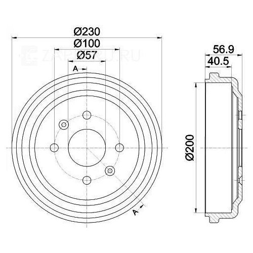 BEHR-HELLA 8DT 355 300-961 Барабан тормозной CHEVROLET AVEO 03-08