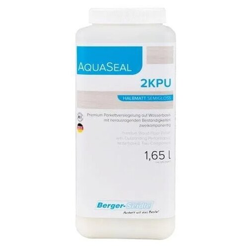 Лак Berger-Seidle Aqua-Seal 2K-PU полиуретановый бесцветный, глянцевая, 1.65 л