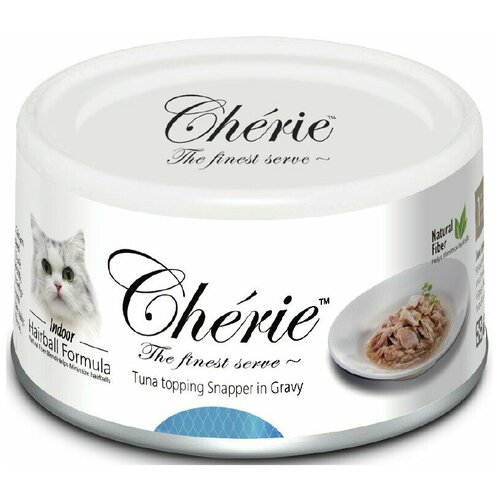 Pettric Cherie Hairball Control влажный корм для кошек с тунцом и луцианом в подливе - 80 г х 24шт