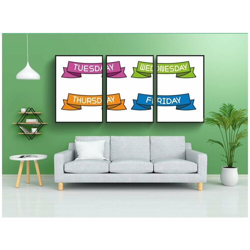 фото Набор модулных постеров для интерьера "день, лента, украсить" 60x90 см. в тубусе, без рамки lotsprints