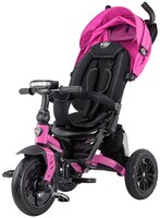 Велосипел детский трехколесный ТМ "CITY-RIDE LUNAR". Пятиугольная рама, складная крыша D600, фара свет/звук, подножки, надувные колеса 12"/10", ножной тормоз, поворот сиденья на 360гр. Цвет розовый