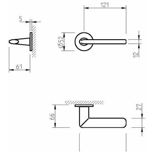 Ручка Tupai Eliptica 3098 5S-142 никель R ф/з ручка tupai 3095 5s 142 никель r ф з