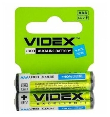 Батарейка мизинчиковая VIDEX LR03 2/SH Card