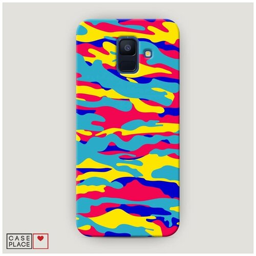 фото Чехол пластиковый samsung galaxy a6 ярко-розовый камуфляж case place