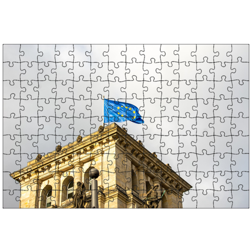 фото Магнитный пазл 27x18см."европейский союз, флаг, европа" на холодильник lotsprints