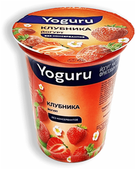 Йогурт Yoguru клубника 1,5% 310г стакан (10 шт)