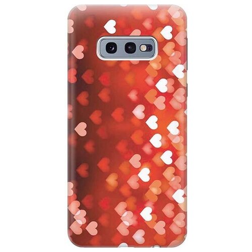 фото Ультратонкий силиконовый чехол-накладка для samsung galaxy s10e с принтом "бокэ из красных сердечек" gosso