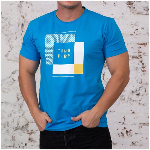 Футболка TIME FIRE, размер M, голубой