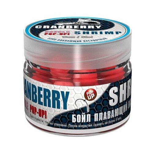 Бойлы насад. плав. Sonik Baits CRENBERRY-SHRIMP Fluo Pop-ups 14мм 90мл