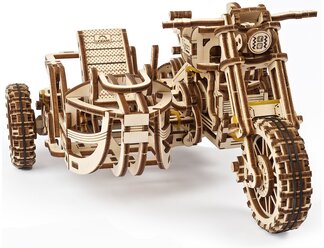 Сборная модель UGEARS Мотоцикл Scrambler UGR-10 с коляской (70137)