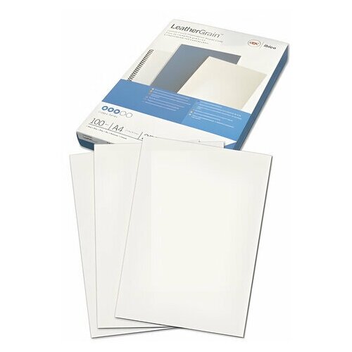 Обложки картонные для переплета А4, комплект 100 шт., тиснение под кожу, 250 г/м2, белые, GBC, 040070/4401979