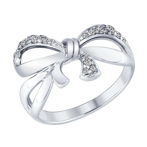 фото Серебряное кольцо sokolov 94012562 с фианитом diamant-online