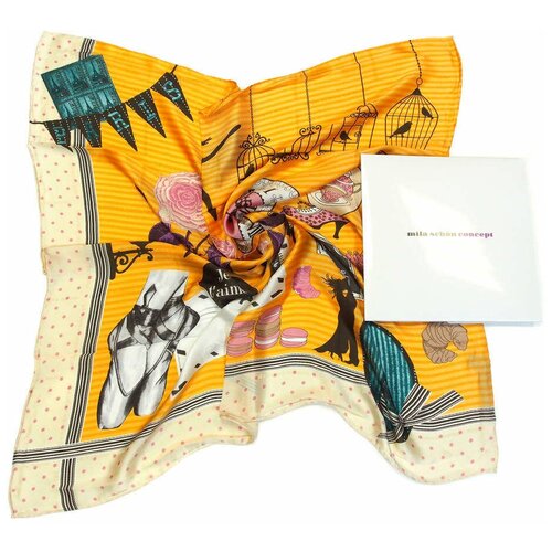Шелковый платок с тематикой Париж Mila Schon 825040