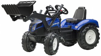 Трактор-экскаватор педальный синий 134 см