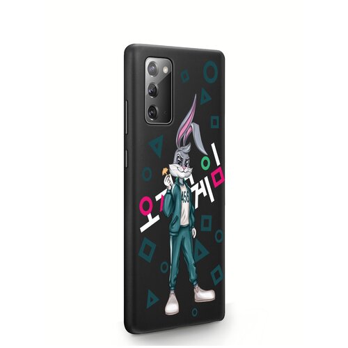 фото Черный силиконовый чехол musthavecase для samsung galaxy note 20 заяц 456 игра в кальмара/ bunny 456 squid game для самсунг галакси ноут 20