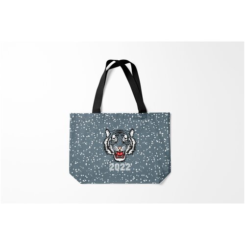 фото Сумка-шоппер / 46х35 см / популярные иллюстрации / голова животного водяной тигр 2022 burnettie