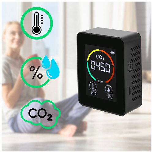 монитор качества воздуха smart air box zigbee 3 0 ормальдегид voc газ co2 датчик температуры и влажности автоматизация совершенно новый tuya Детектор углекислого газа СО2, датчик качества воздуха (термометр / гигрометр / датчик СО2)