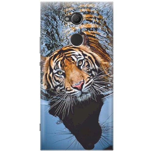 фото Re:pa накладка transparent для sony xperia xa2 ultra с принтом "тигр купается"