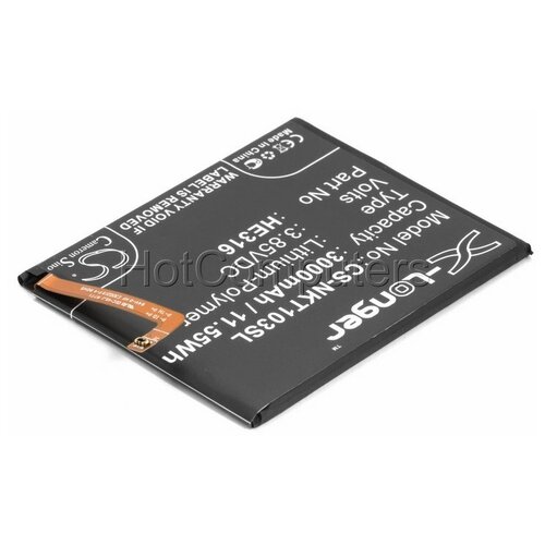 фото Аккумуляторная батарея cameronsino cs-nkt103sl для телефона nokia 6 (he316) 3000mah