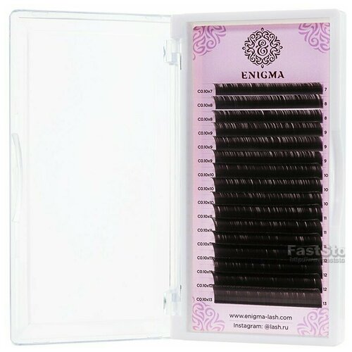 Купить Коричневые ресницы цвет «Мокка» D 0.10 (микс) 7-13 мм 16 линий Enigma, коричневый