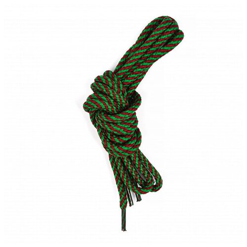фото Шнурки круглые 5мм с наполнителем дл.120см цв. зелено-бордовый винт (50 компл) tby